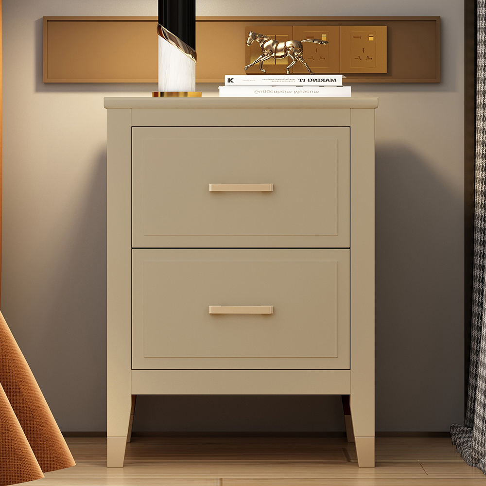 Palazzi 2 Drawers Clay Wide Bedside Table Image 1