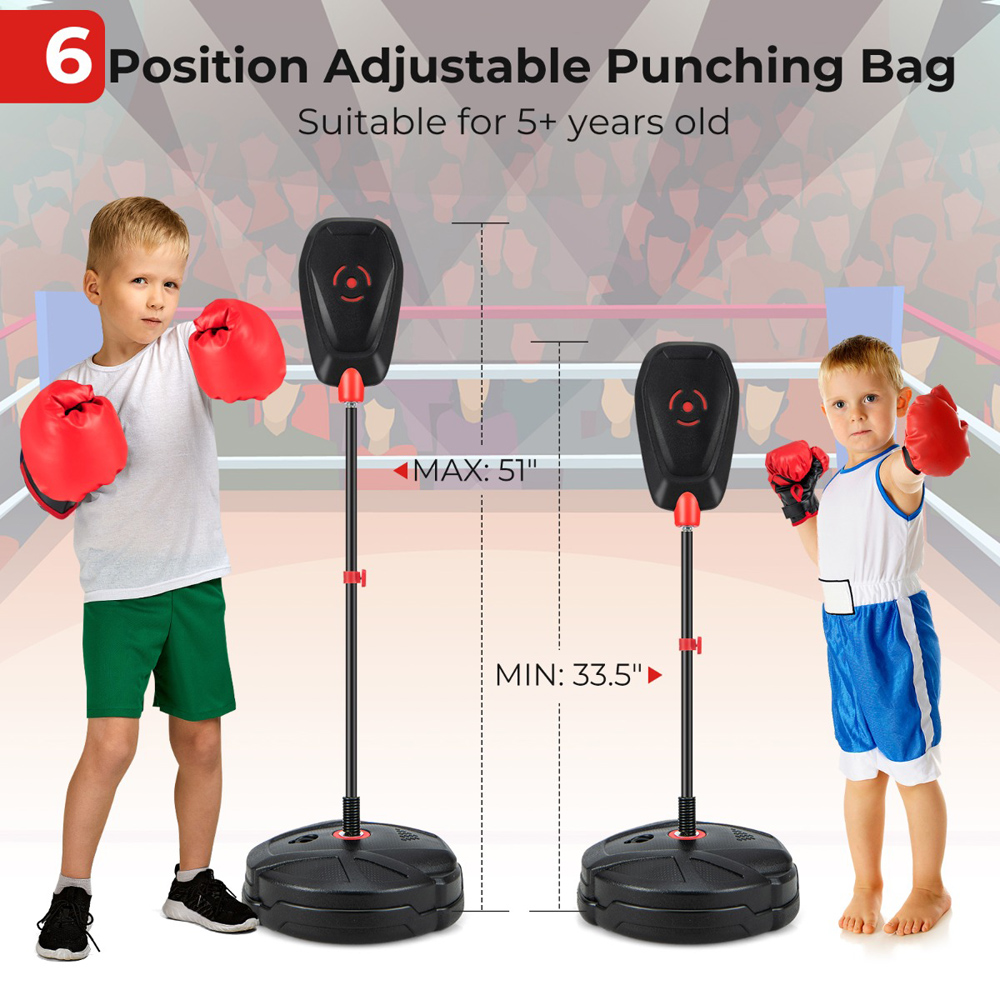 Costway Inflation-Free Boxing Set with Punching Bag Boxing Gloves Image 3