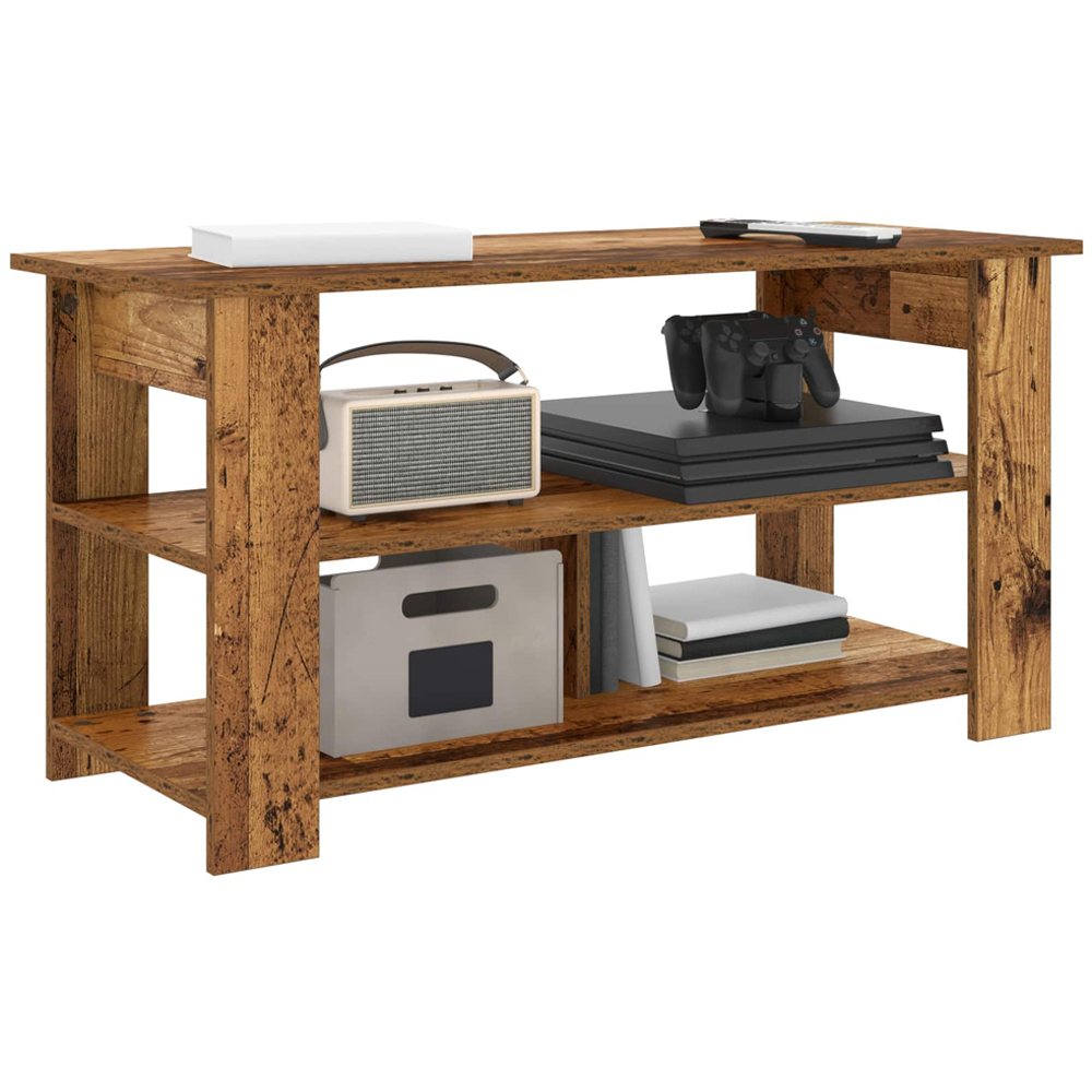 vidaXL 2 Shelf Old Wood Wide TV Stand Image 3