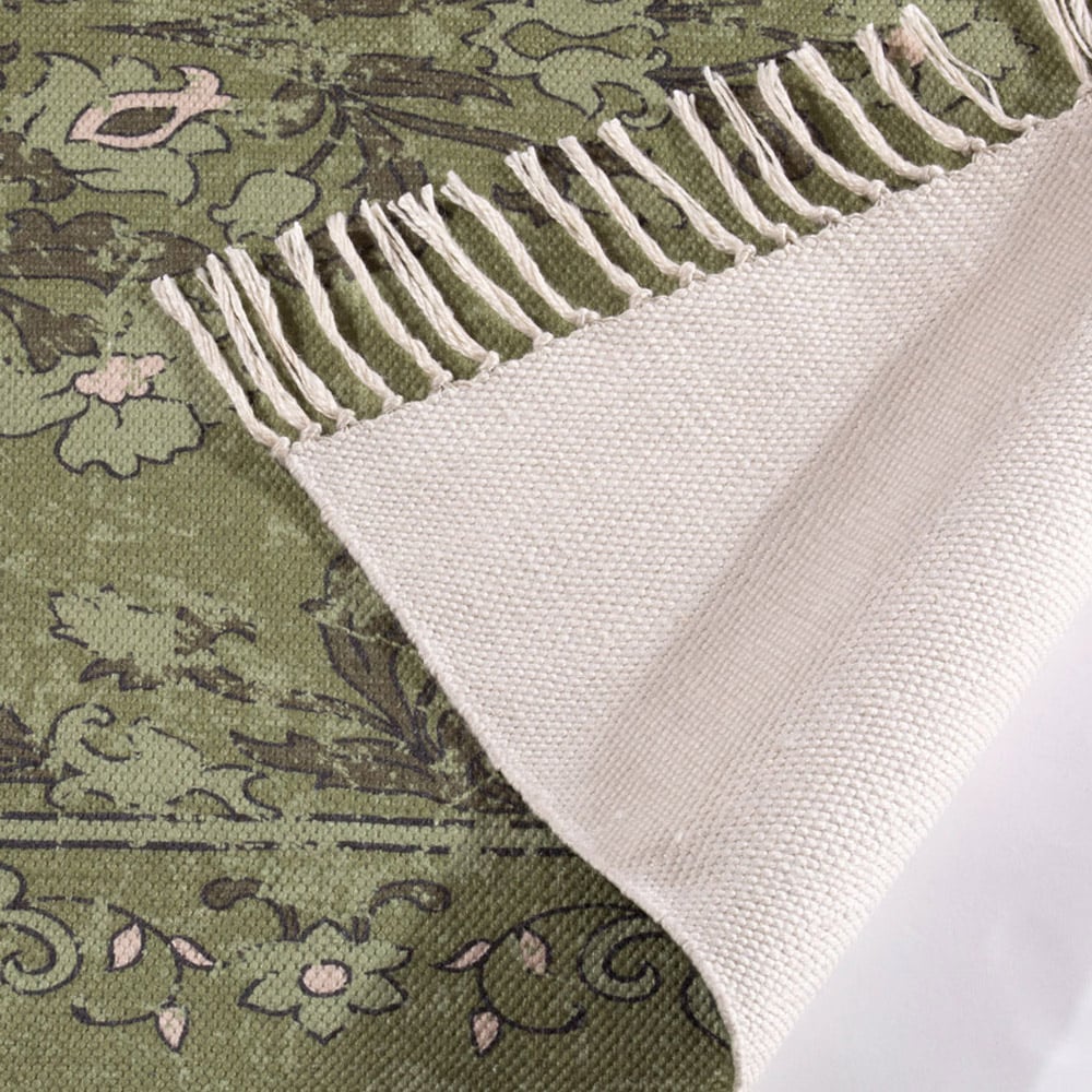 Esselle Home Kew Olive Antique Print Rug with Tassel 160 x 230cm Image 3