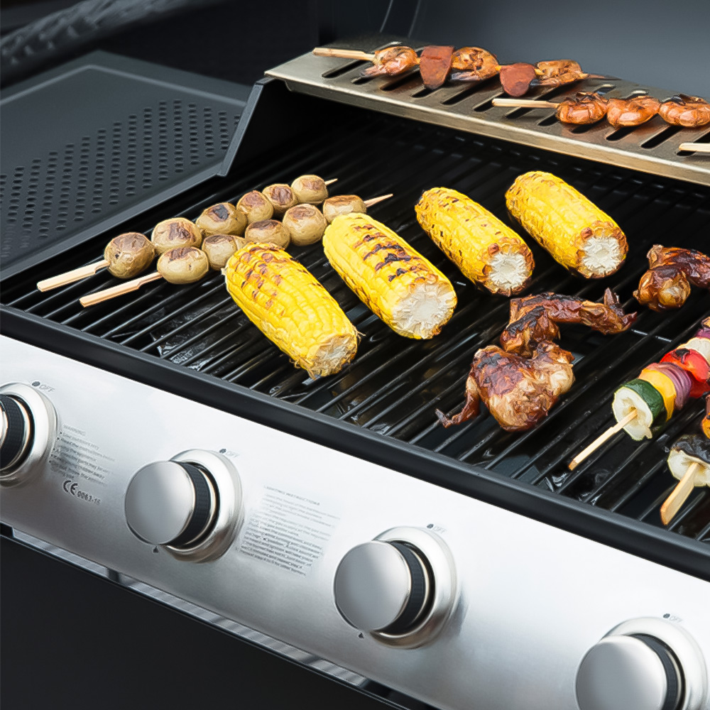 George Foreman Black 4 Burner Gas BBQ Image 4