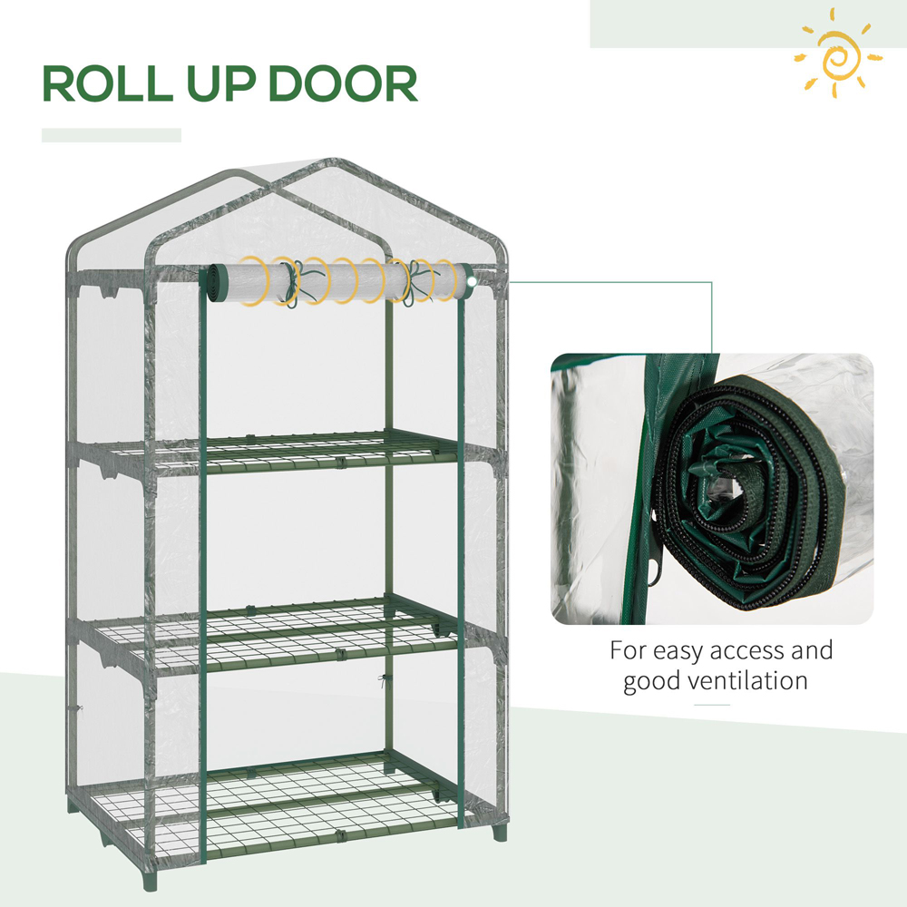 Outsunny Clear 1.6 x 2.3ft 3-Tier Mini Greenhouse Image 7
