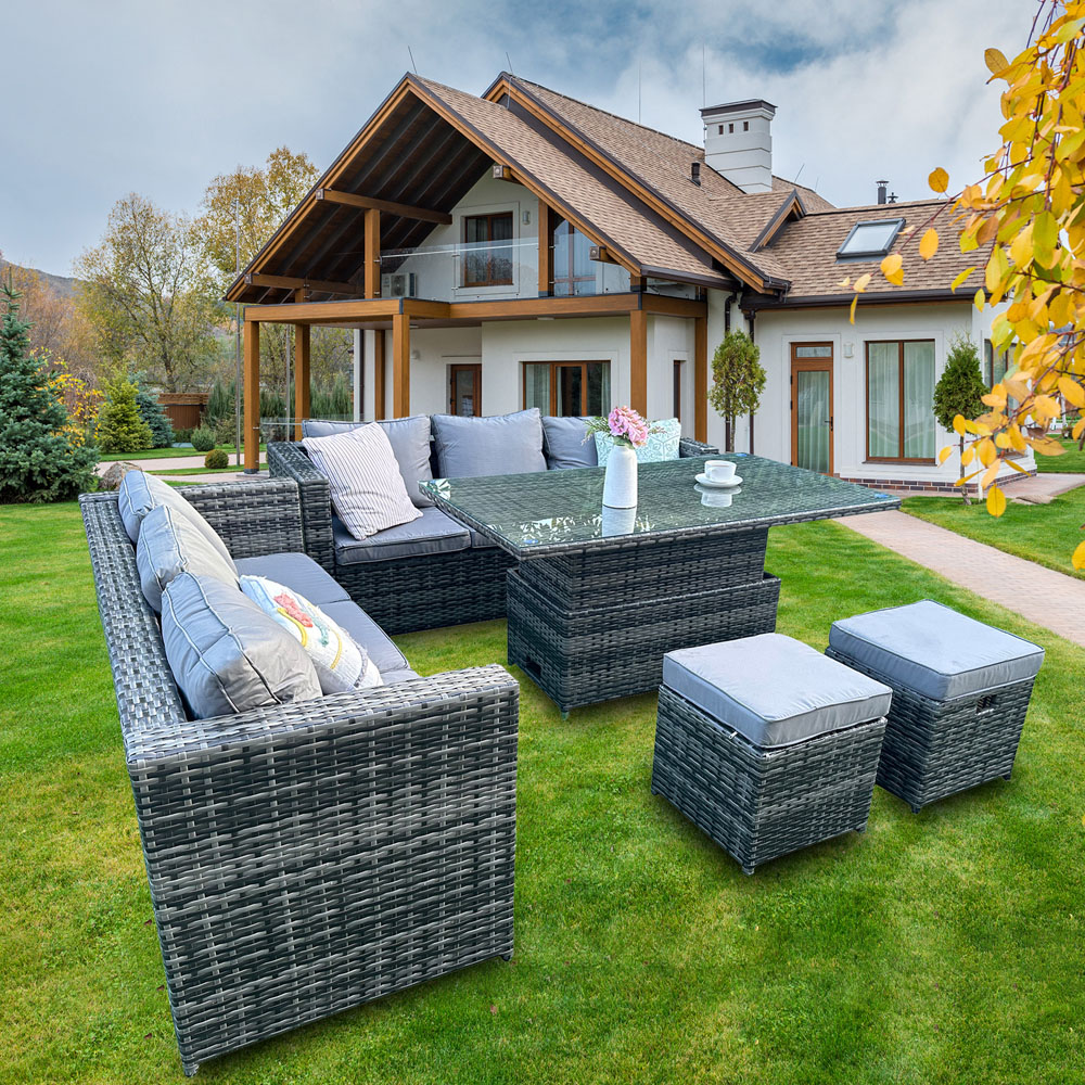 Florence 8 Seater Rattan Garden Lounge Set Image 3