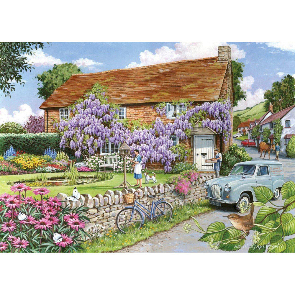 The House of Puzzles Wisteria Cottage 250 Piece Jigsaw Puzzle Image