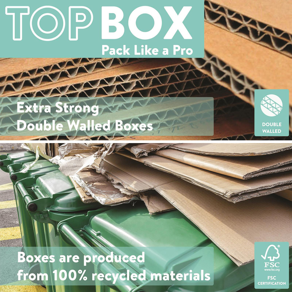 Topbox 48L Large Double Walled Moving and Storage Boxes 15 Pack Image 3