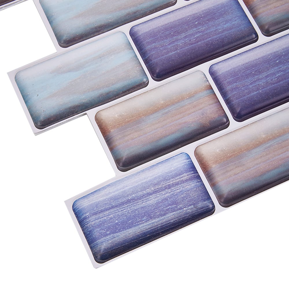 Living and Home Brick Effect Multicolour Self Adhesive Wall Sticker 10 Pack Image 6