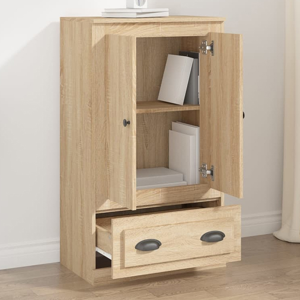 vidaXL 2 Door Single Drawer Sonoma Oak Highboard Image 1