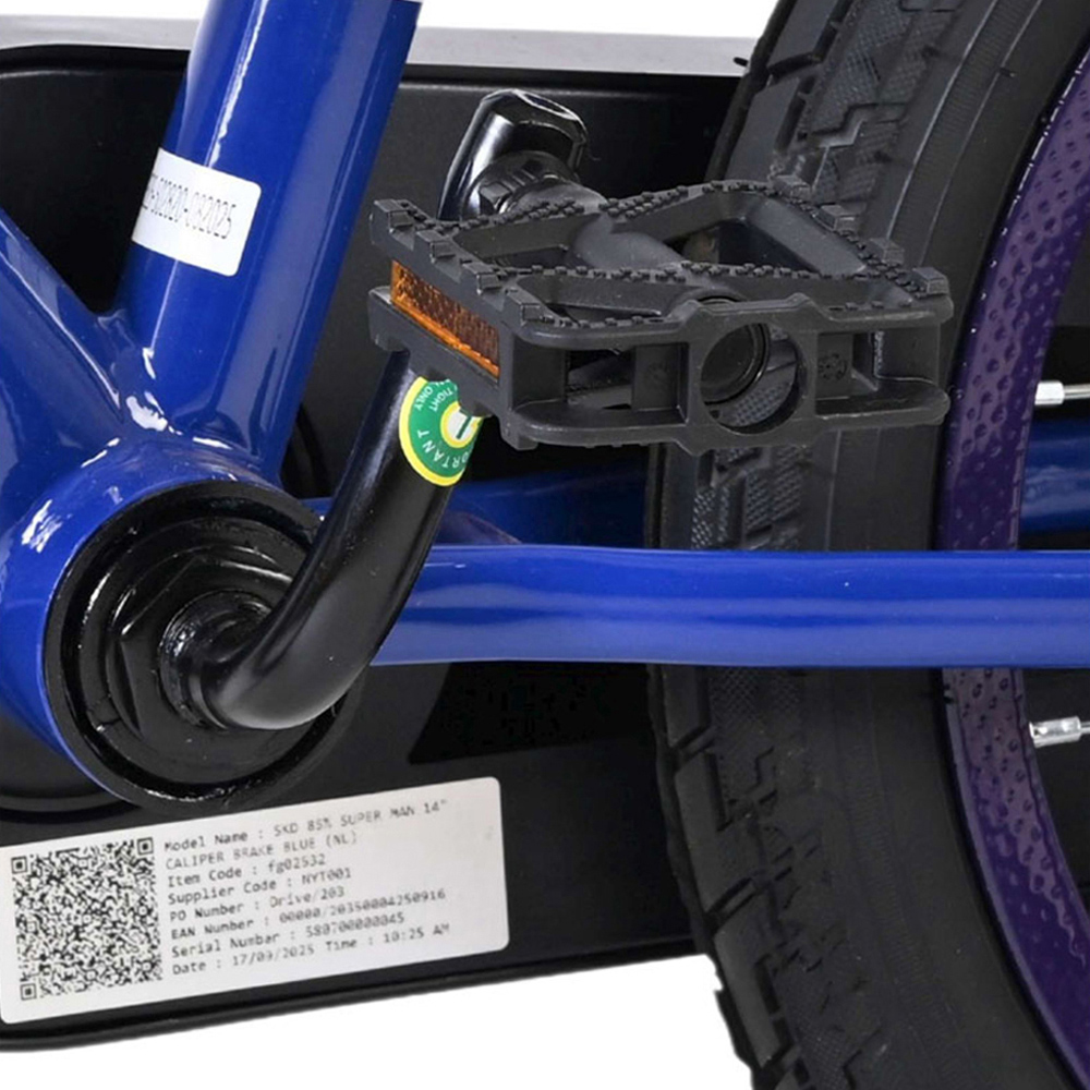 Volare DC Comics Superman Kids 14 inch Multicolour Bike with Stabilisers Image 9
