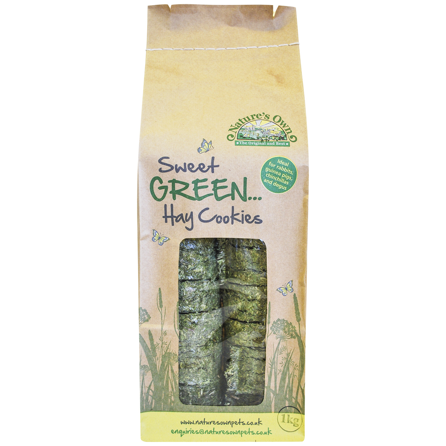 Nature's Own Small Animal Sweet Green Hay Cookies Treat 1kg Image 1