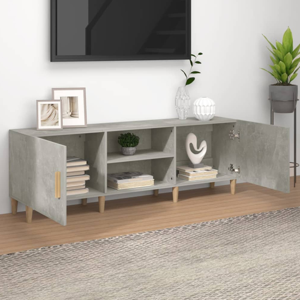 vidaXL 2 Door 2 Shelf Concrete Grey TV Cabinet Image 1