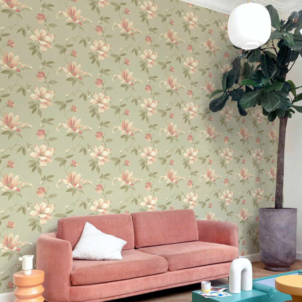 Grandeco Adeline Sage Wallpaper Image 2