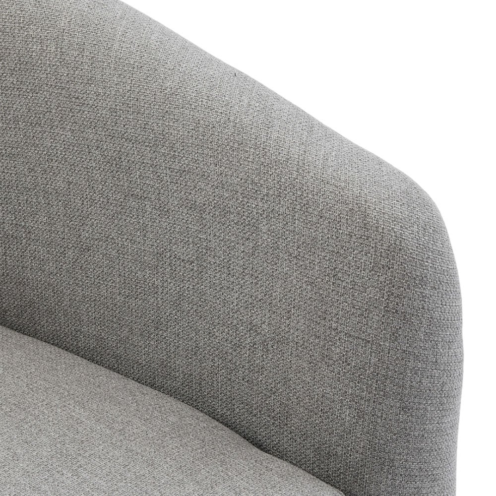 Living and Home Light Grey PU Leather Retro Swivel Armchair Image 4