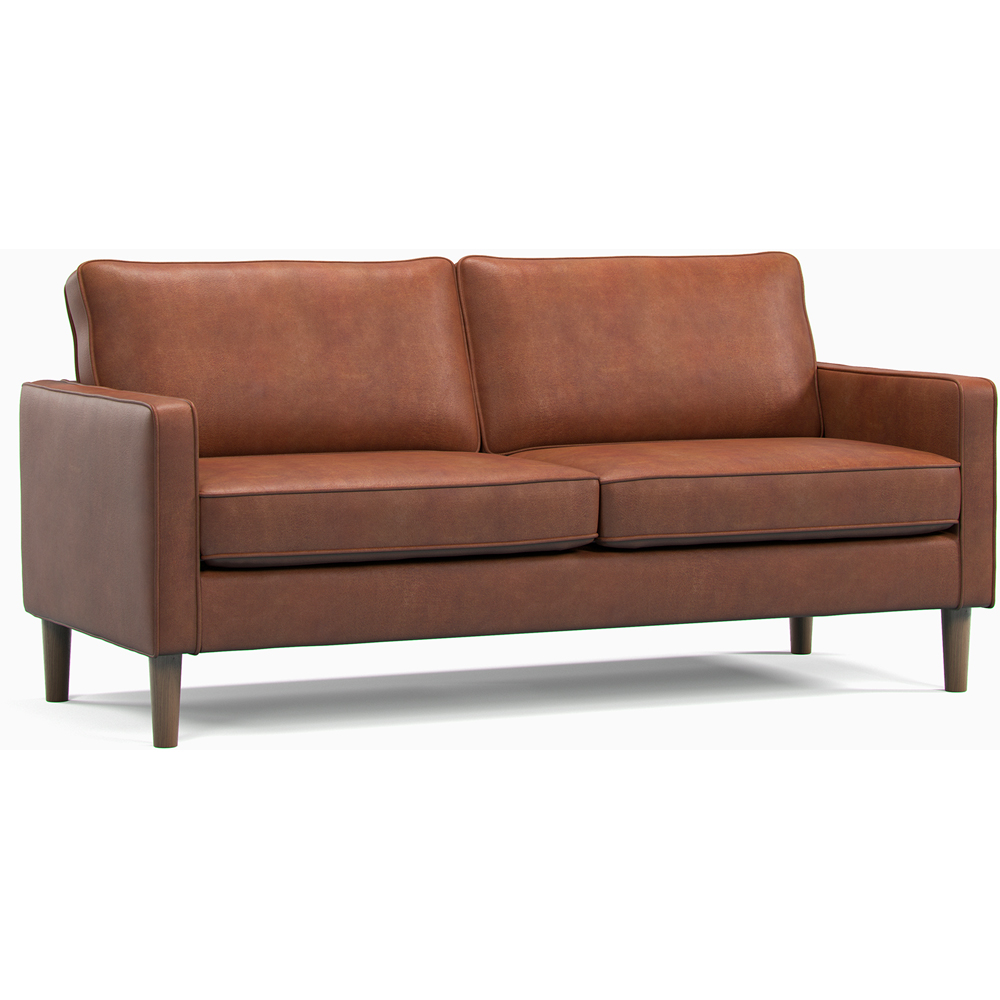 Bexhill 6 Seater Tan Faux Leather Sofa Suite Image 3