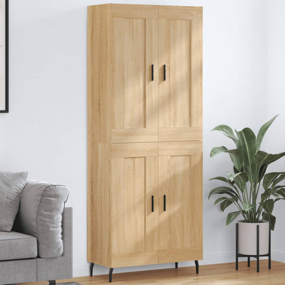 vidaXL 4 Door Sonoma Oak Highboard Image 1