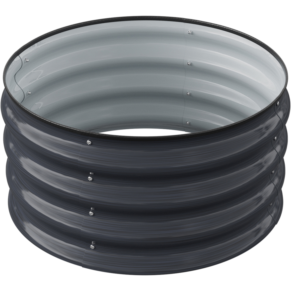 Living and Home Grey Round Metal Raised Garden Bed with Open Bottom 60 x 30cm Image 4