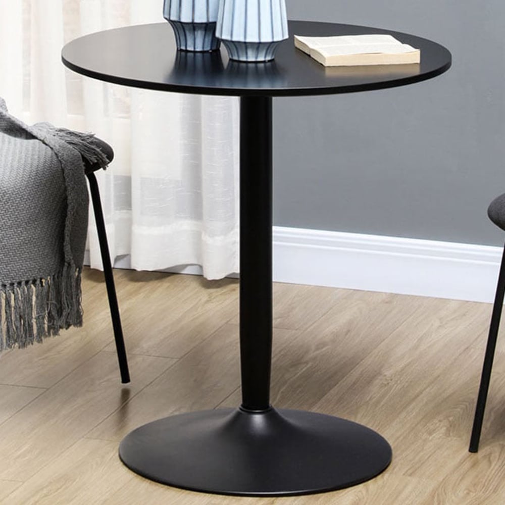 Portland 2 Seater Round Dining Table Black Image 1