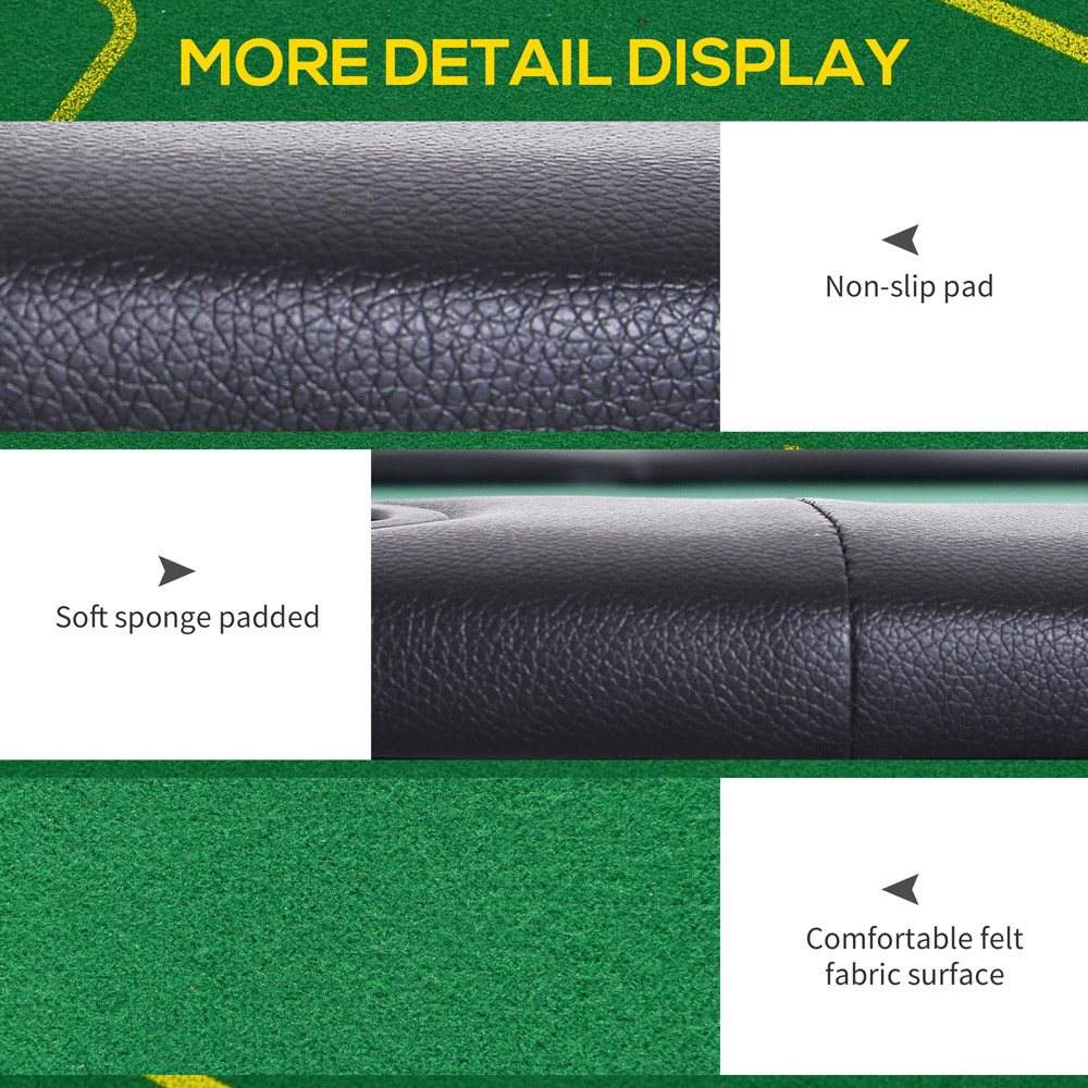 SPORTNOW 10 Player Table Top Foldable Poker Mat with Cup Holders and Carry Bag Image 6