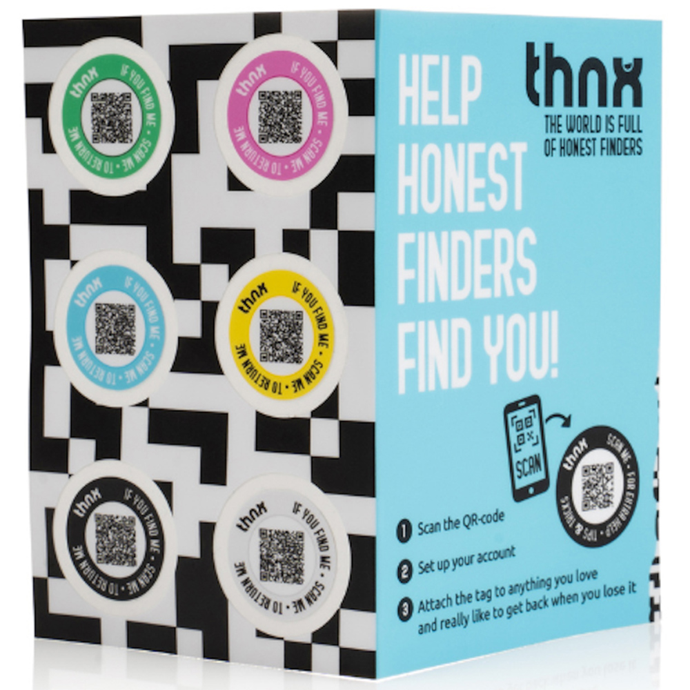 Thnx Multicolour Airtag Sticker Sheet with QR Code Image 3