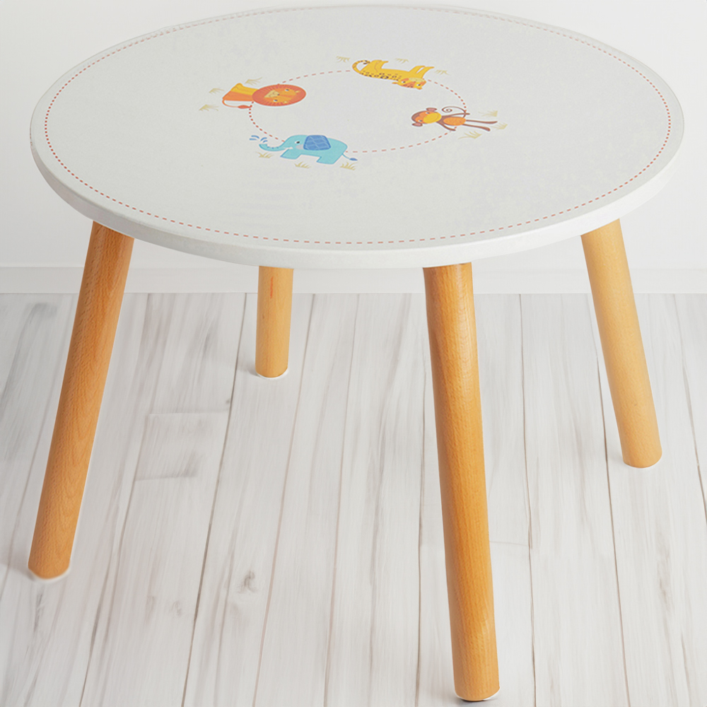 Tidlo Kids Wooden Jungle Animal Table Image 1