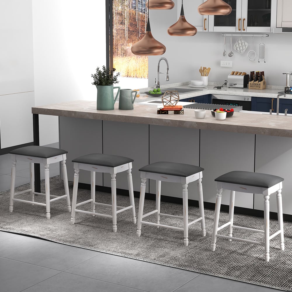 Costway Upholstered Bar Stool Set of 2 Image 5