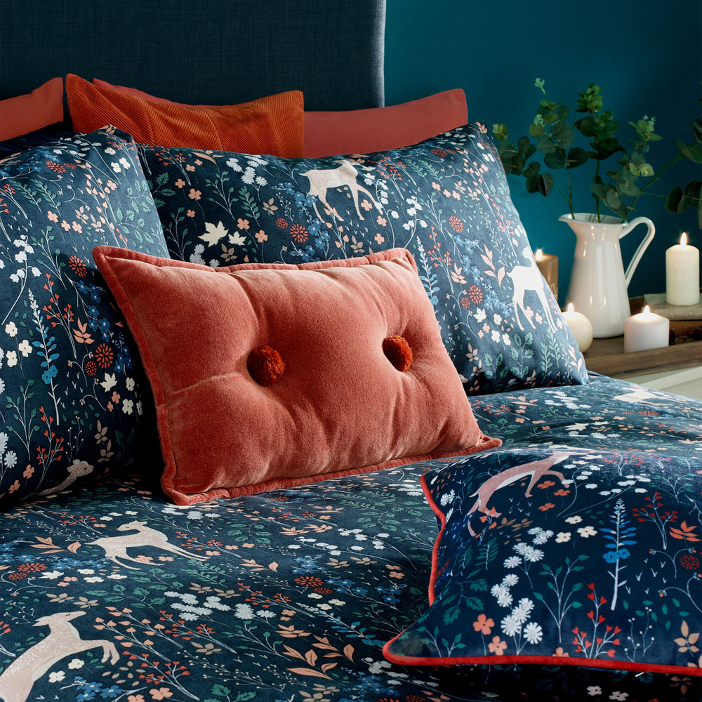 furn. Richmond Single Midnight Blue Duvet Set Image 2