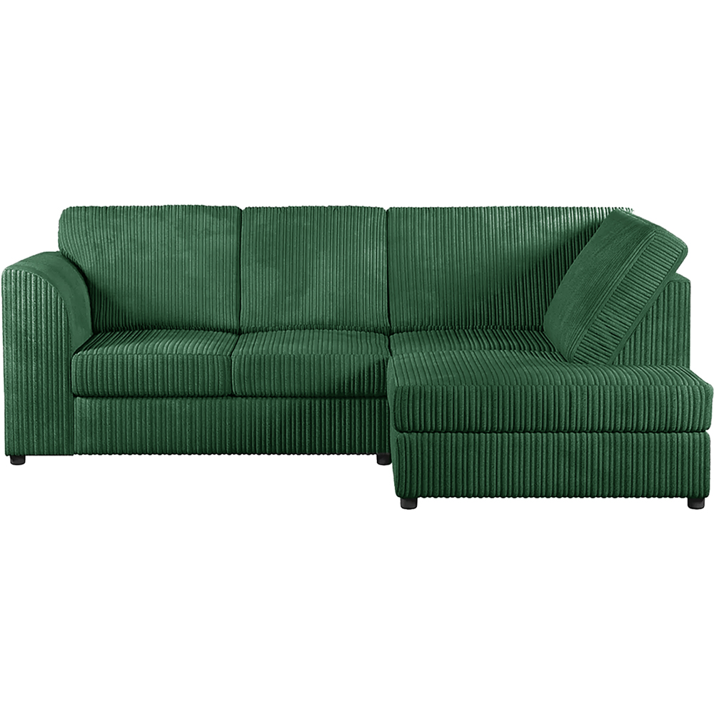 Luxor 4 Seater Green Jumbo Cord Full Back Right Hand L Shape Corner Sofa Image 2