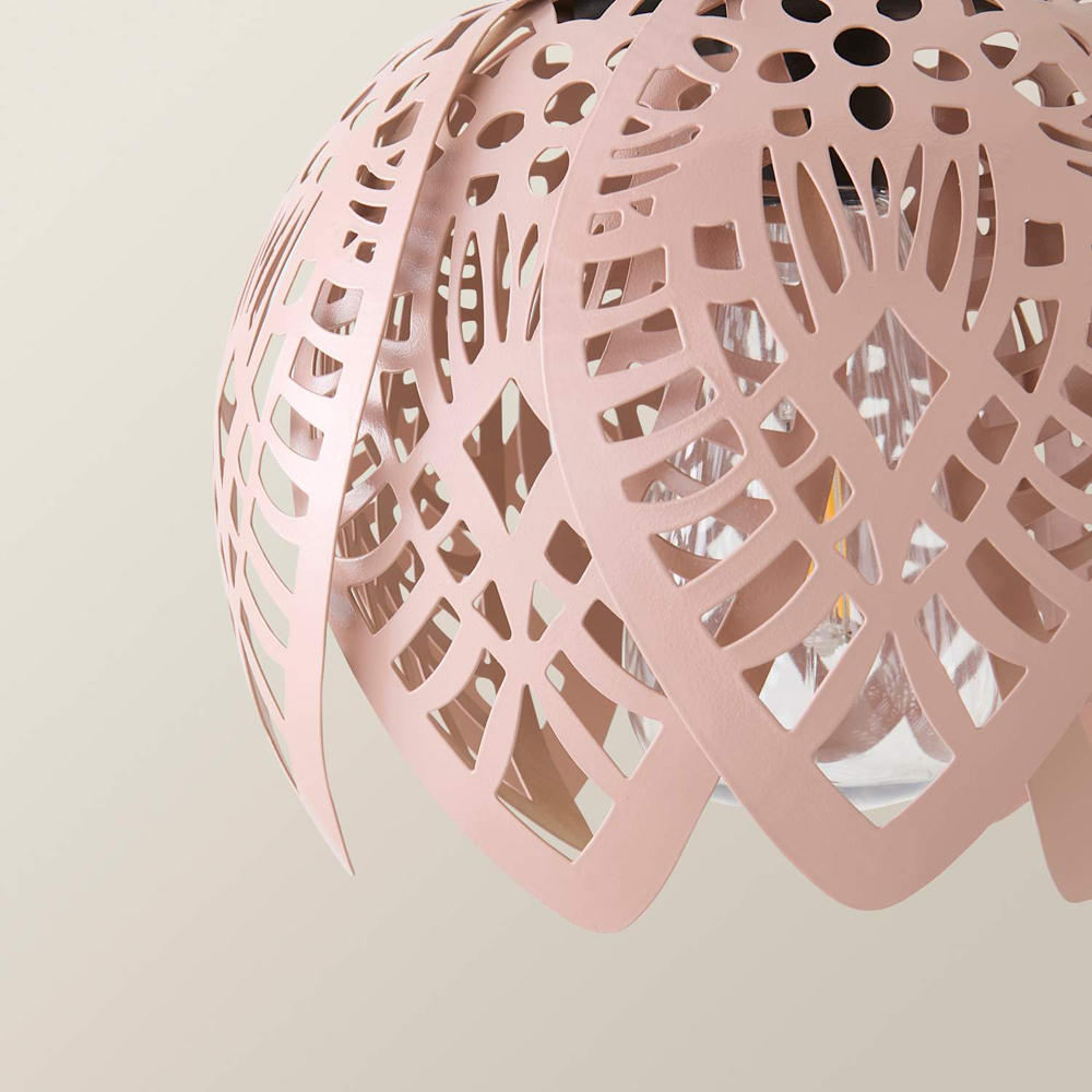ValueLights Blush Pink Artichoke Solar LED Hanging Outdoor Lantern Light Image 5