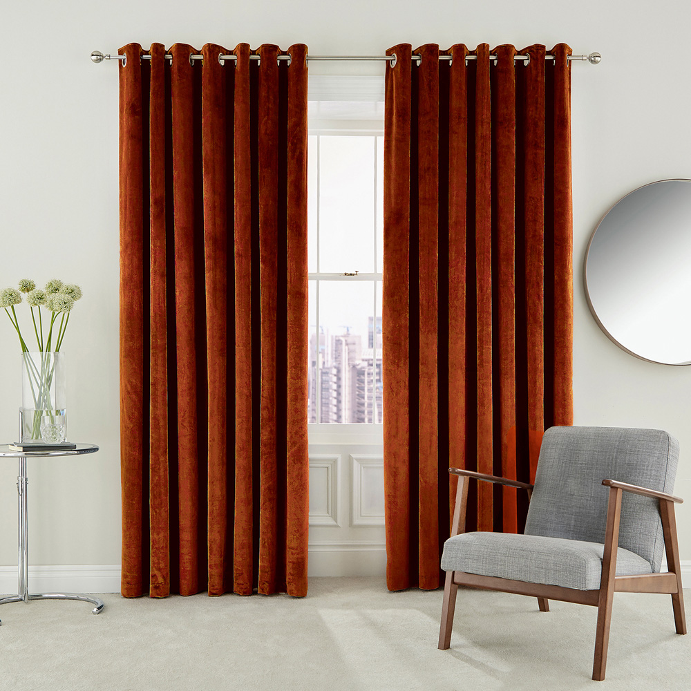 Helena Springfield Escala Lined Copper Curtains 168 x 137cm Image 4