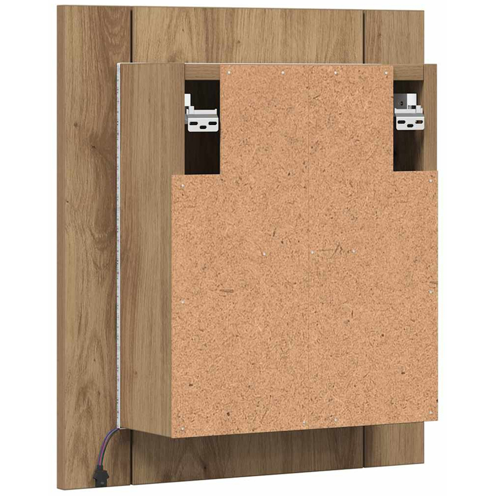 vidaXL Single Door Artisan Oak LED Bathroom Mirror Cabinet Image 8