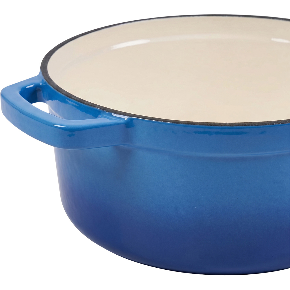 Living and Home Gradient Blue Enamelled Cast Iron Dutch Oven Pot 4L Image 5