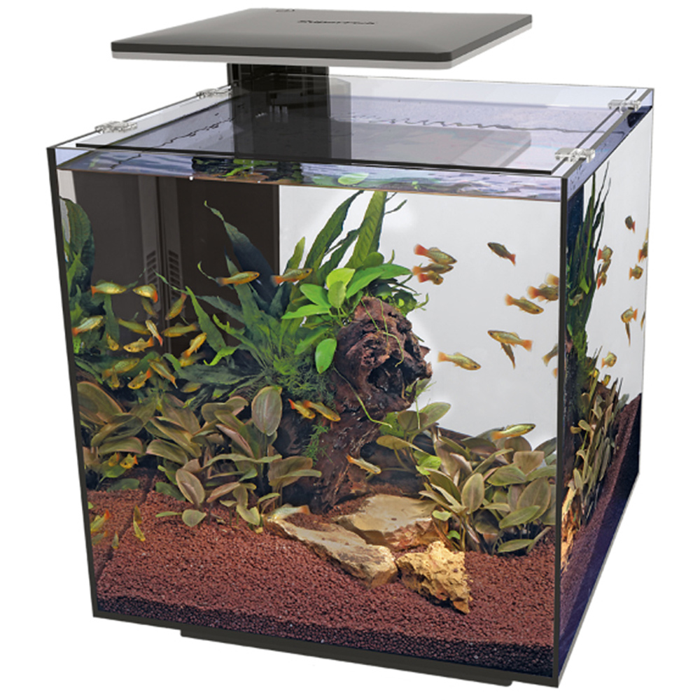SuperFish Pro Black Qubiq Aquarium with LED Light 30L Image 2