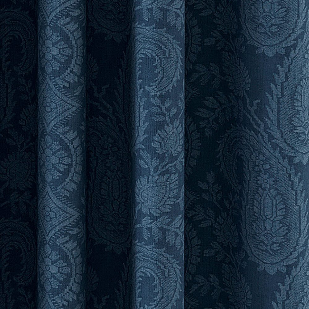 V&A Silk Road Paisley Blue Lined Blackout Pencil Pleat Curtains 168 x 229cm Image 3