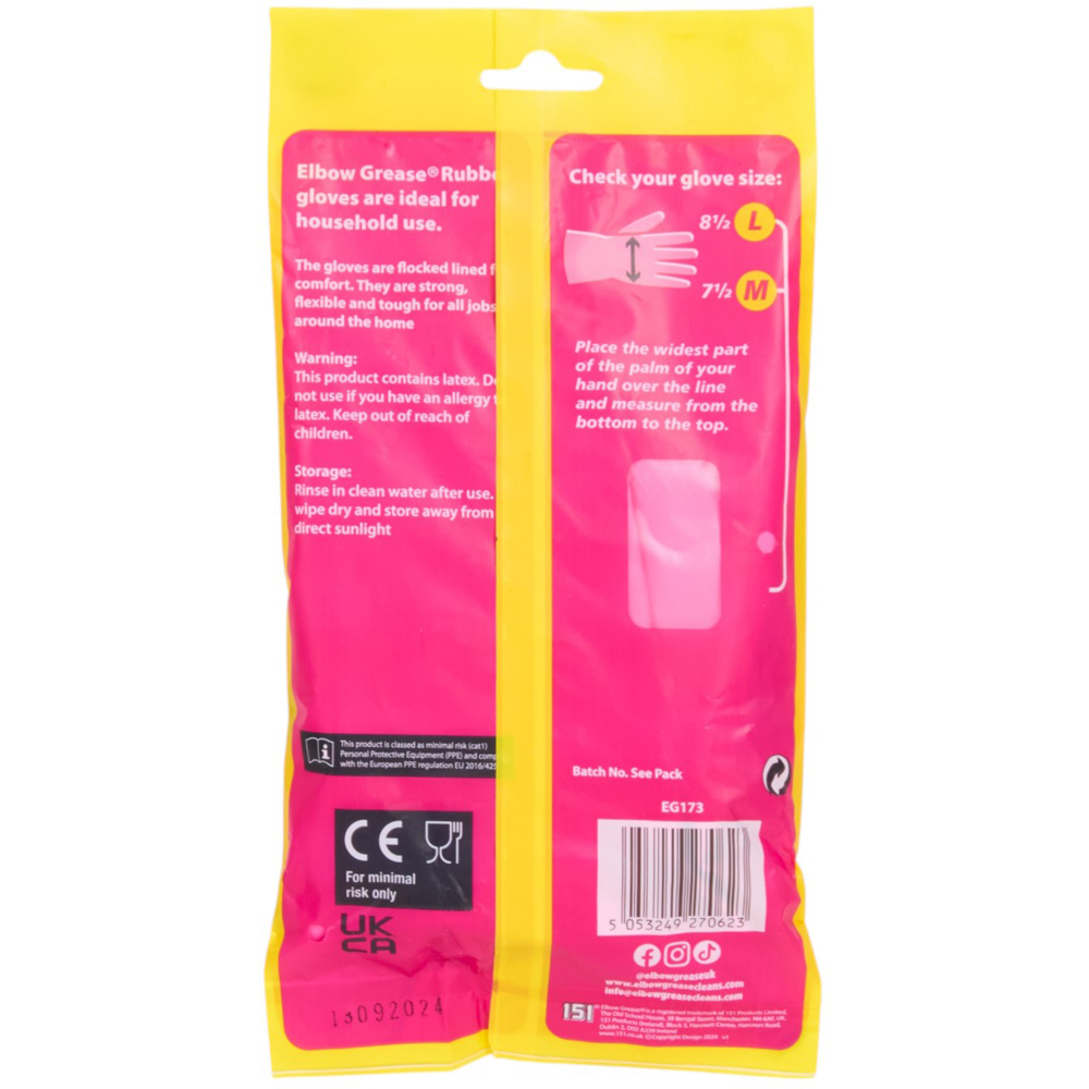 Elbow Grease Super Strong Rubber Gloves Large Image 2
