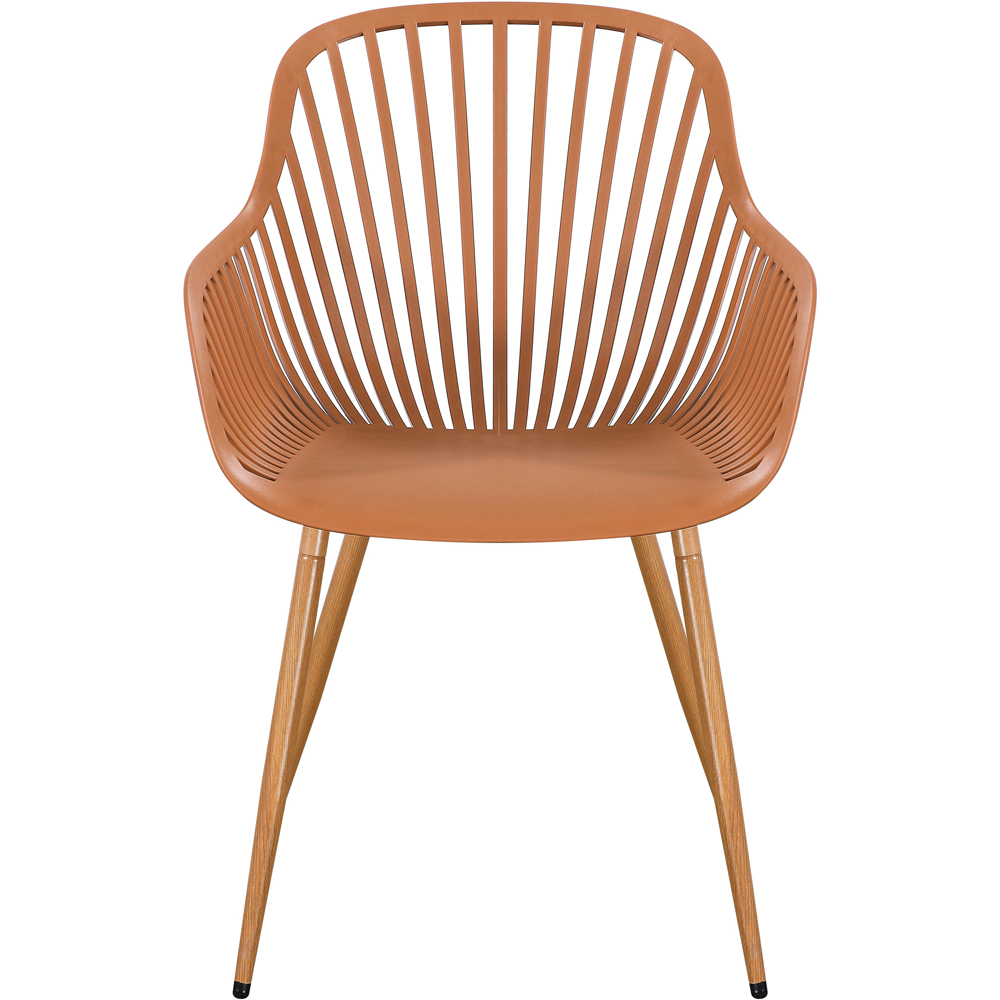 Core Products Set of 2 Terracotta Sunray Design Wood Effect Legs Garden Bistro Armchair Image 3