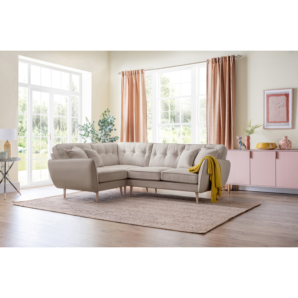 Opry Faro 4 Seater Button Back Beige Right Hand Corner Sofa Image 5