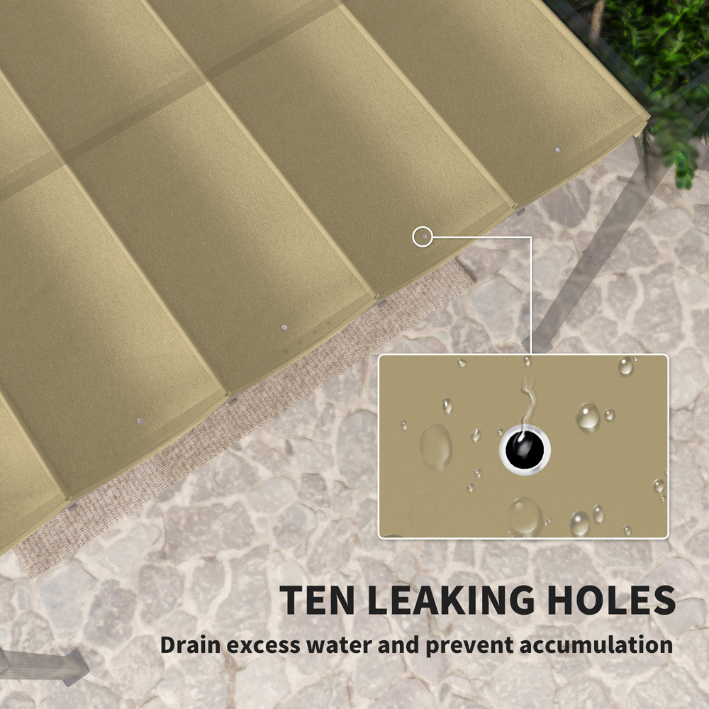 Outsunny 4 x 3m Tan Pergola Shade Cover Replacement Canopy Image 7