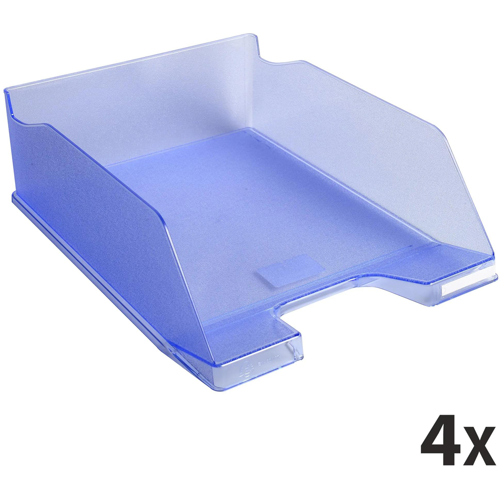 Exacompta Maxi Combo Ice Blue Letter Tray 4 Pack Image 4