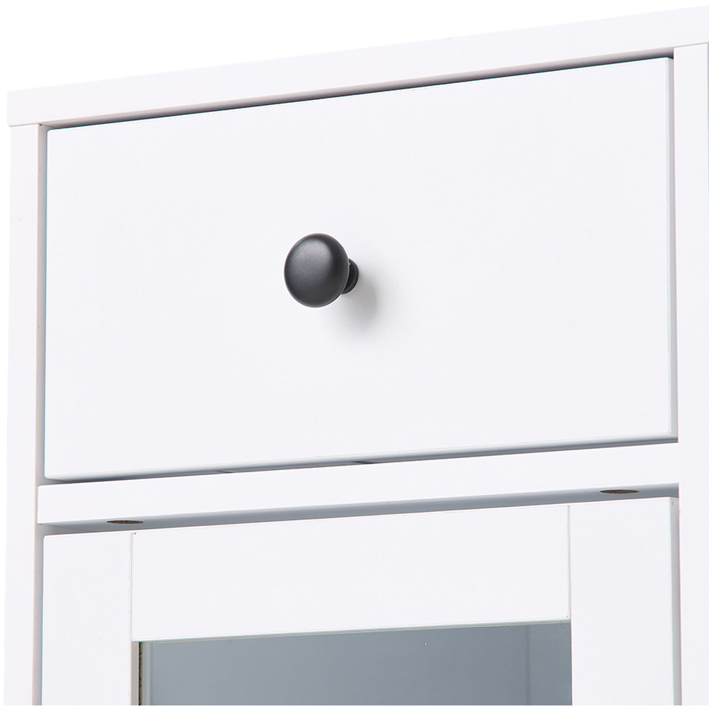 Living and Home 3 Door Single Drawer Single Shelf White Wooden Storage Cabinet Image 7