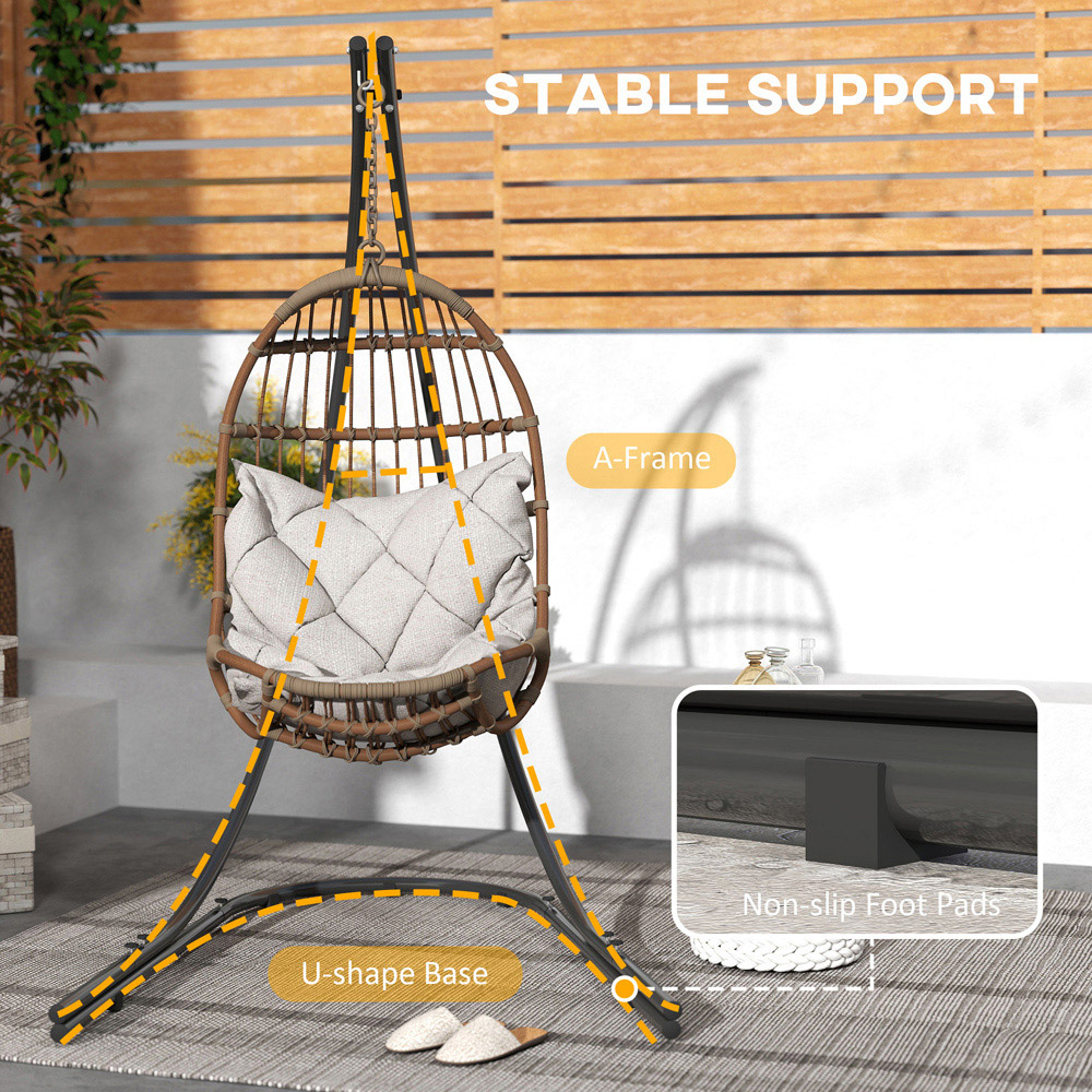Outsunny Hammock Chair Stand with Extra Large Base Image 6