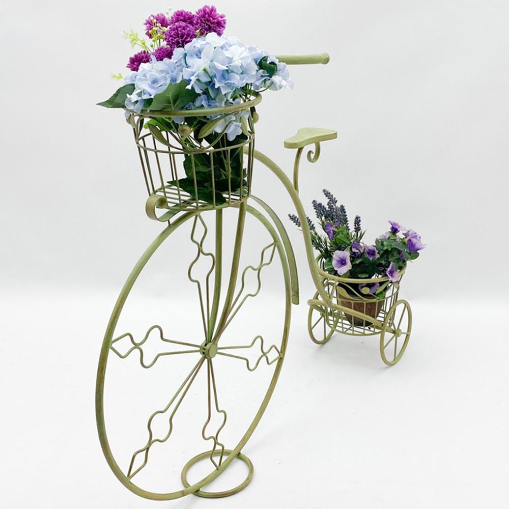 Acacia Home Leaf Green Metal Bicycle Planter 107cm Image 2