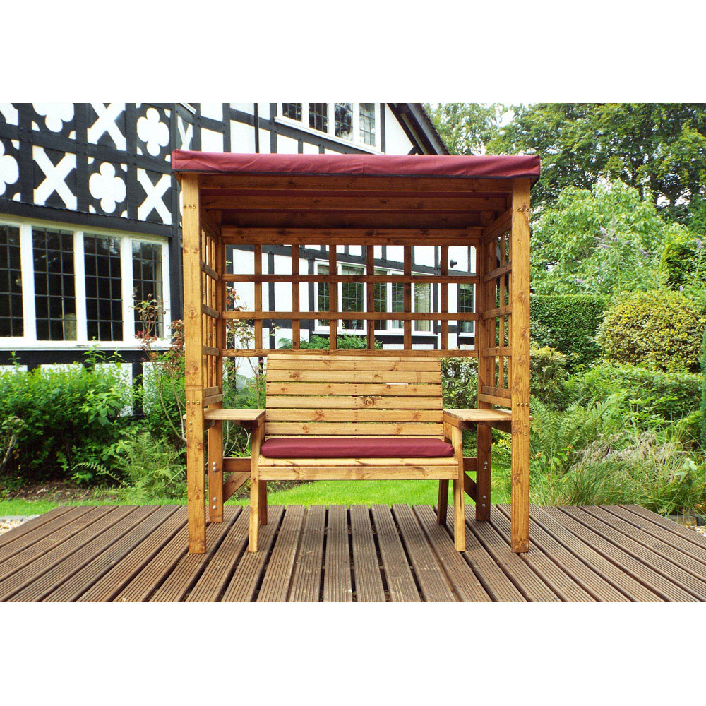 Charles Taylor Wentworth 2 Seater Arbour with Burgundy Roof Cover Image 3