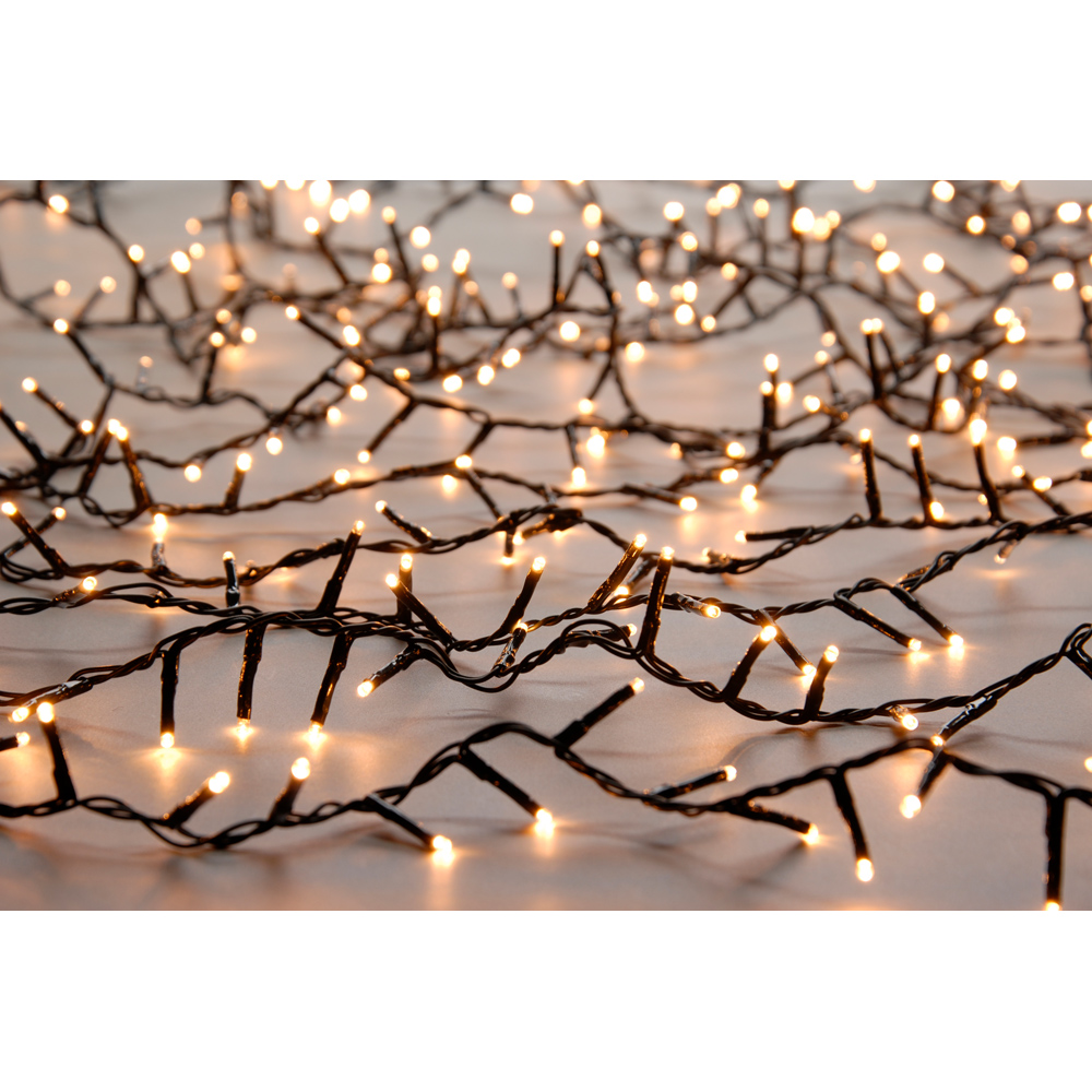 Festive 1000 Warm White LED Green Cable Compact String Light 25m Image 2