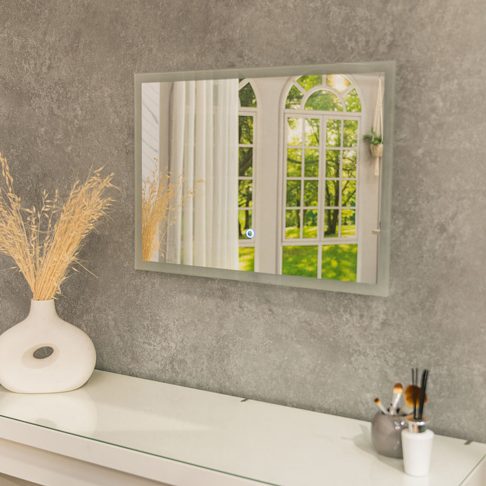 ValueLights Rectangular LED Backlit Bathroom Mirror with Touch Control Image 4