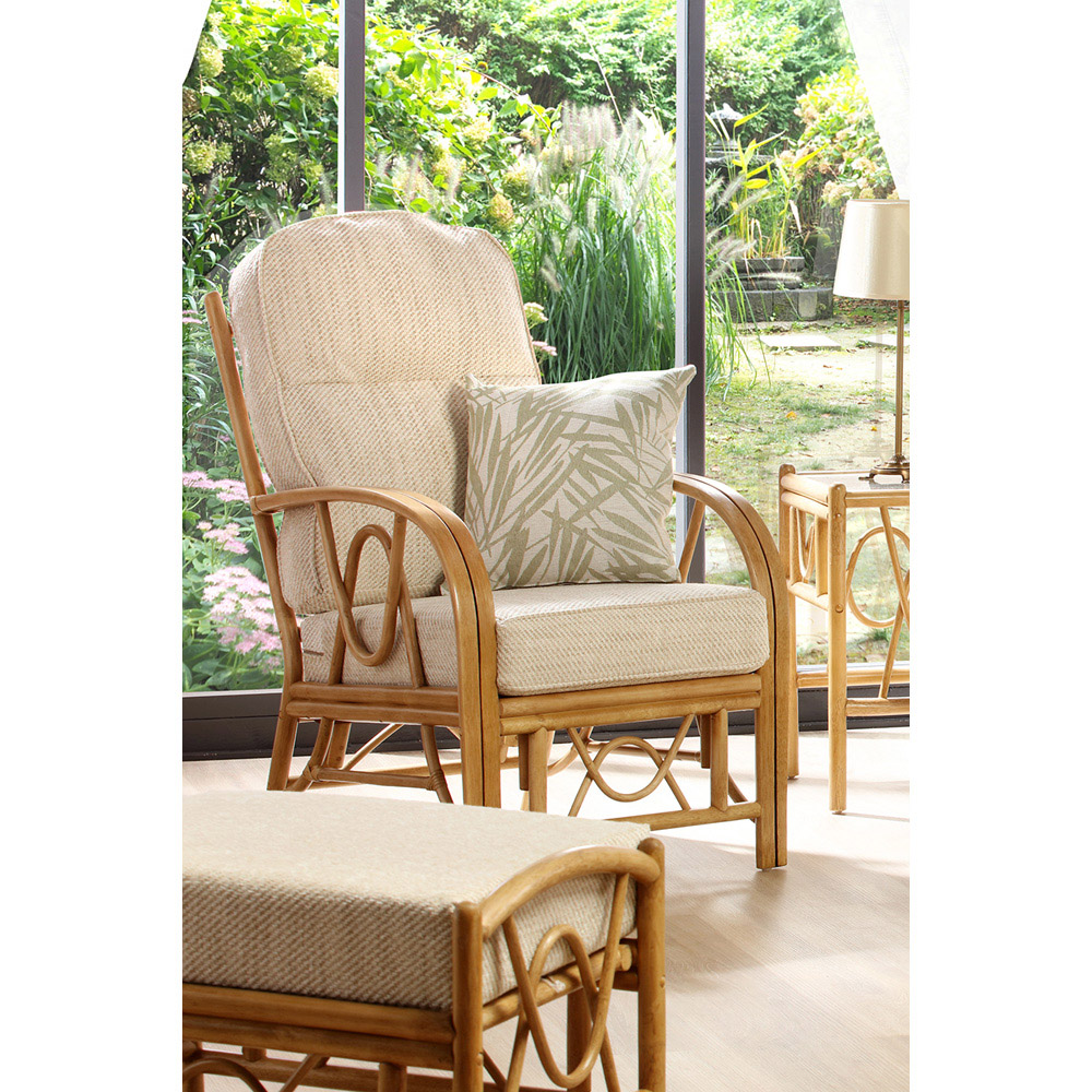 Desser Bali 5 Seater Beige and Cream Natural Rattan Sofa Set Image 6