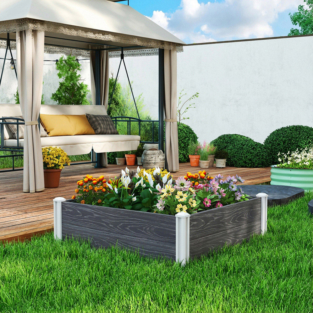 Outsunny Grey Vinyl Raised Garden Bed Kit 30 x 90 x 90cm Image 2