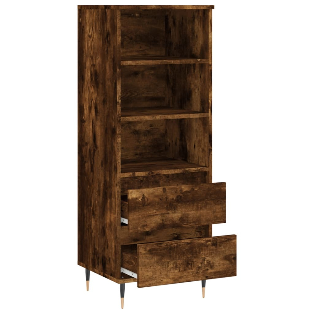 vidaXL 2 Drawer 3 Shelf Smoked Oak Highboard Image 6
