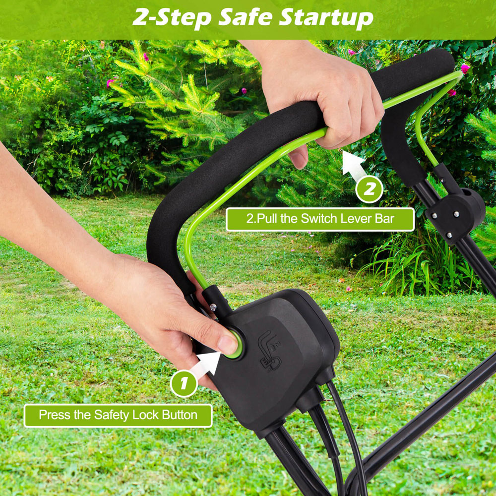 Costway Green Electric Walk Behind Weeder Dethatcher and Scarifier Image 4
