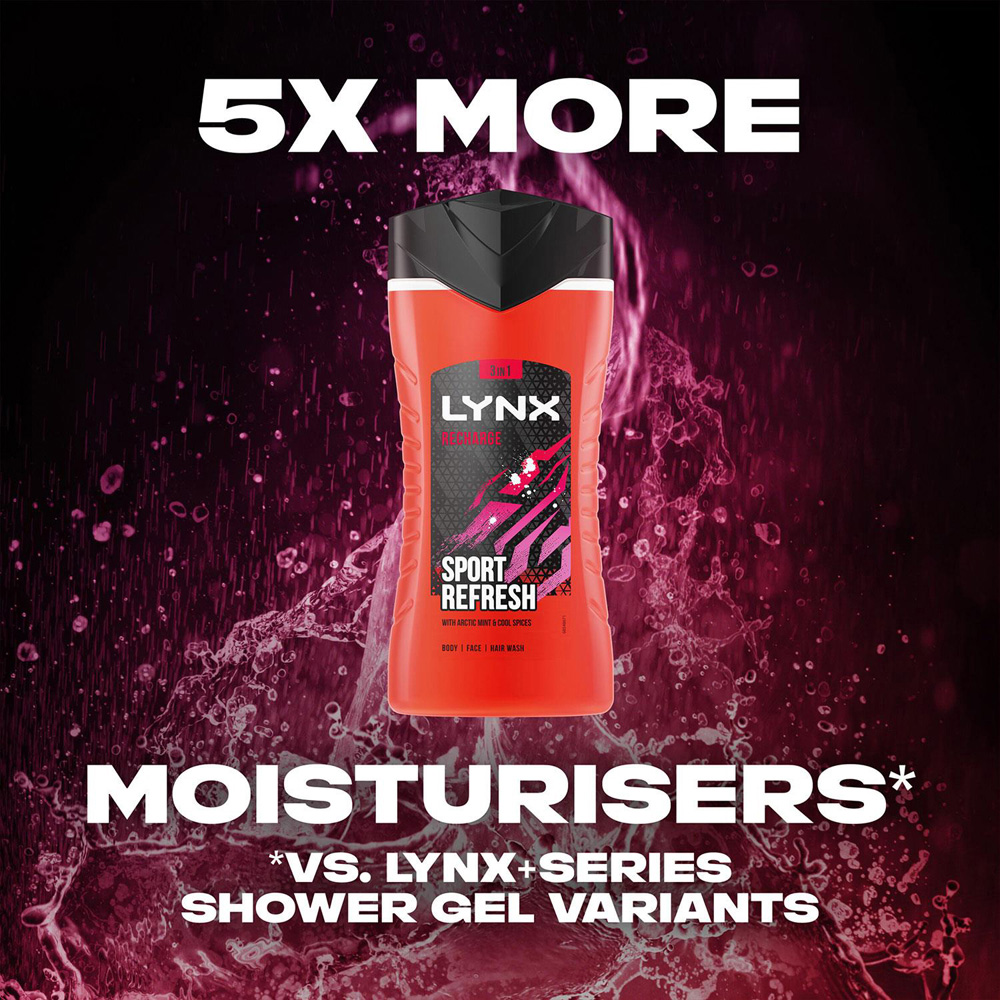 Lynx Recharge Arctic Mint and Cool Spices Shower Gel 225ml 12 Pack Image 4