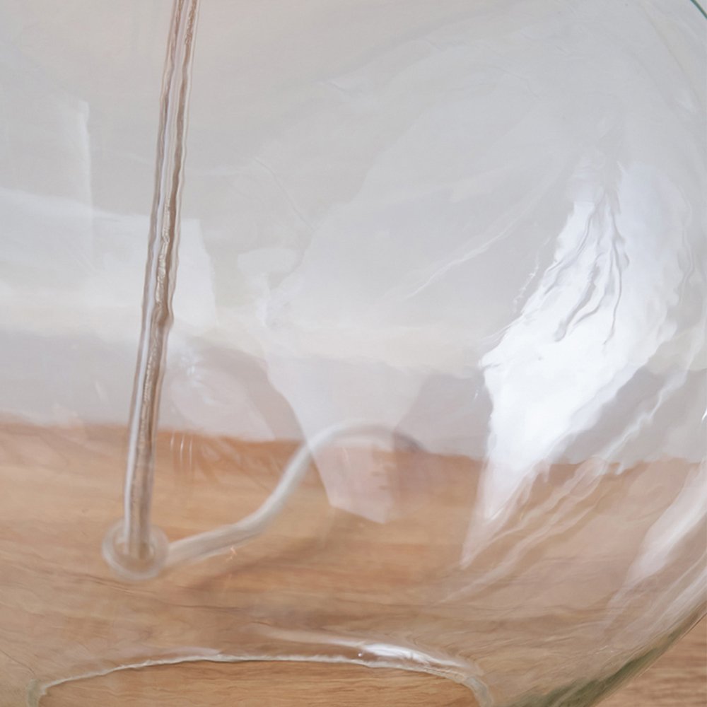 Pacific Lifestyle Hallie White Fabric Shade Clear Glass Table Lamp Image 4