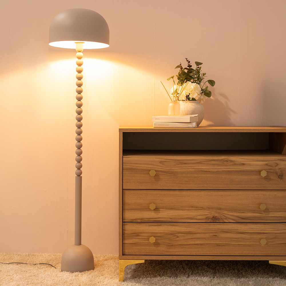 ValueLights Clement Metal Stone Mushroom LED Floor Lamp Image 3